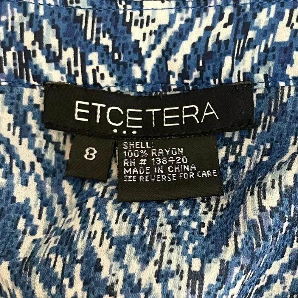 ETCETERA Oasis Shift Dress Size Medium Roll Tab Sleeves - Picture 7 of 9